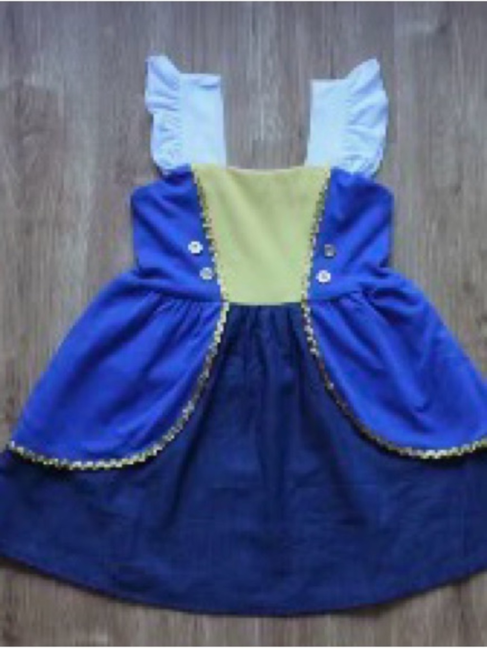Blue and Yellow Girls' Princess Beast Costume Dress